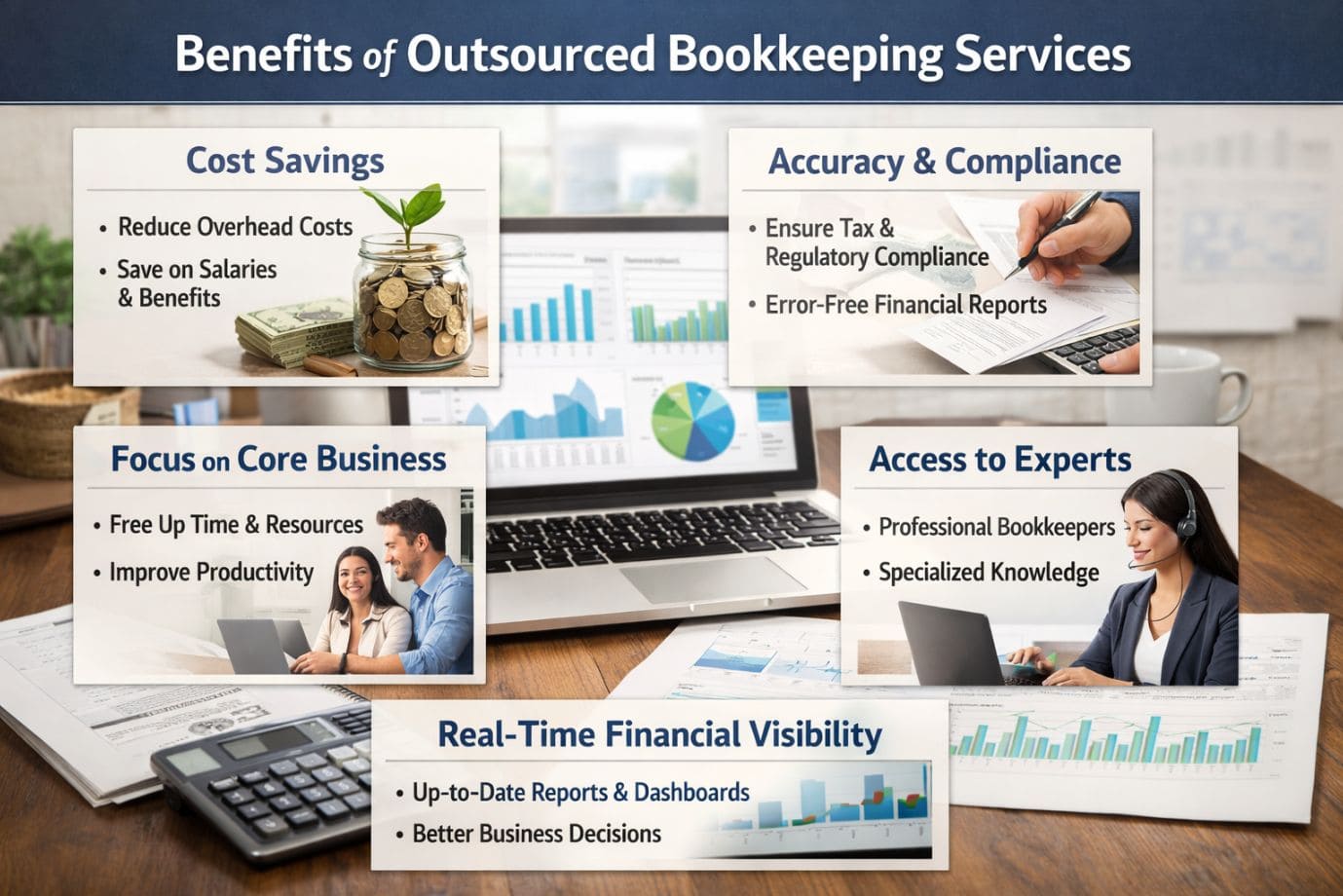Benefits of Outsourced Bookkeeping Services Benefits of Outsourced Bookkeeping Services