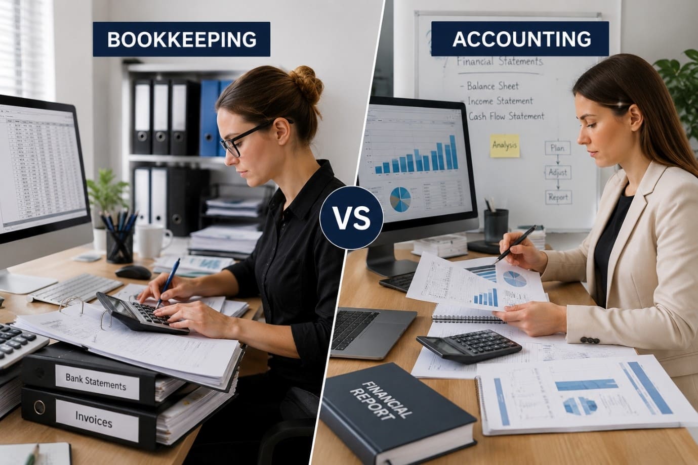 Difference between Bookkeeping and Accounting